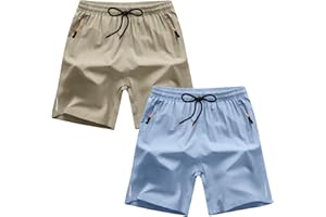 ANHDM Boys Shorts Quick Dry Athletic Running Shorts with Zipper Pockets