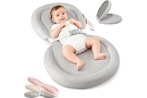 MAMATEPE Baby Changing Pad with Waterproof & Wipe-Clean, Non-Slip Foldable PU Diaper Changing Pad, Adjustable Safety Belt, Changing Pad for Dresser, Changing Table,30"X19",Gray