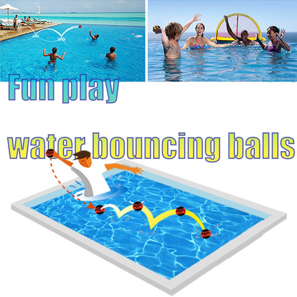 ixaer Funny Pro Water Bouncing Ball Surf Skimming Jumper Pool Sport Ball/Water Bouncing Ball for Pool & Sea/ Water Runner Skipping Ball/ Wave Runner/Fun Water Sports Game. (Red)