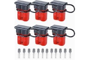DOGNNAK AuInLand 175A 1/0 AWG Battery Quick Connect Disconnect Wire Connectors, Wire Harness Plug Kit, 6 Sets Battery Cable Quick Connect Disconnect Plug for Recovery Winch or Trailer (Red)