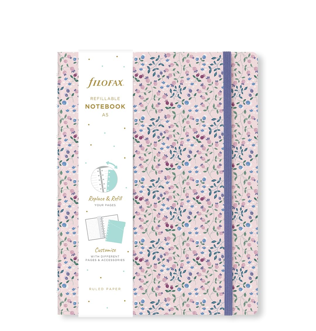 Filofax Meadow A5 Refillable Notebook - Pink