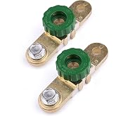 ANTS PART 2Pcs Side Post Battery Disconnect Switch, Battery Master Switch Isolator for Power Disconnect Cut Off Brass