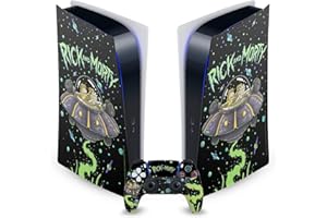 Head Case Designs Officially Licensed Rick And Morty The Space Cruiser Graphics Vinyl Faceplate Gaming Skin Decal Compatible With Sony PlayStation 5 PS5 Digital Edition Console & DualSense Controller
