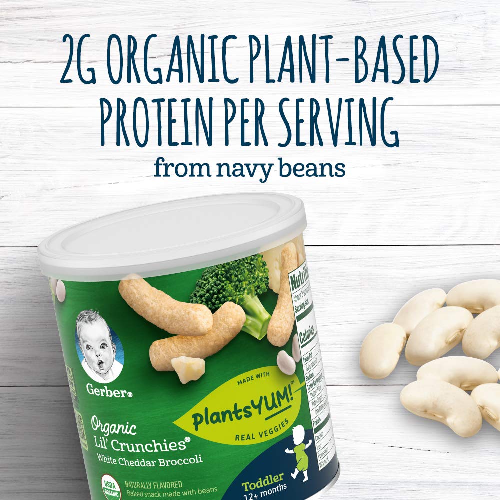 gerber organic lil crunchies white cheddar