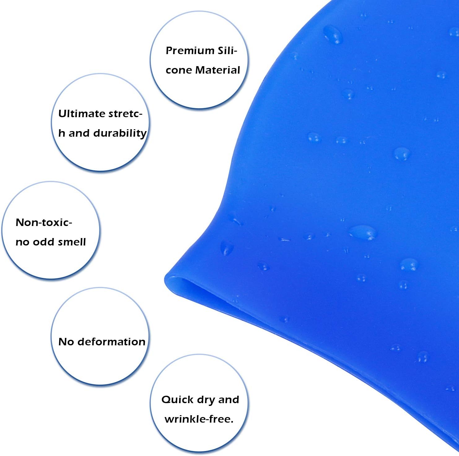 DECYOOL 2 Pack Silicone Swim Caps, Waterproof Unisex Premium Silicone No-Slip Swimming Hat : Sports & Outdoors