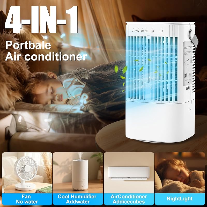 Mobile Ventilator mit 900ml Wassertank 2/4 h Timer — Foto 2 von 8