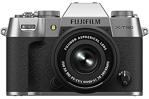 FUJIFILM X-T50 Mirrorless Digital Camera XC15-45mmF3.5-5.6 OIS PZ Lens Kit - Silver