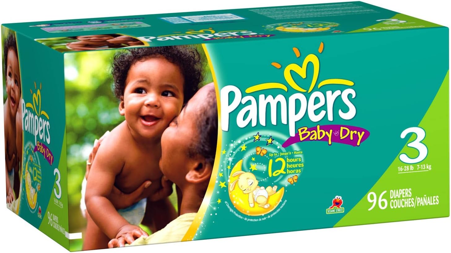 Pampers Baby Dry size 3 sesame street diapers - 96 ct (037000228011)