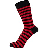 ZAKIRA Finest Combed Cotton Striped Dress Socks for Men, Women