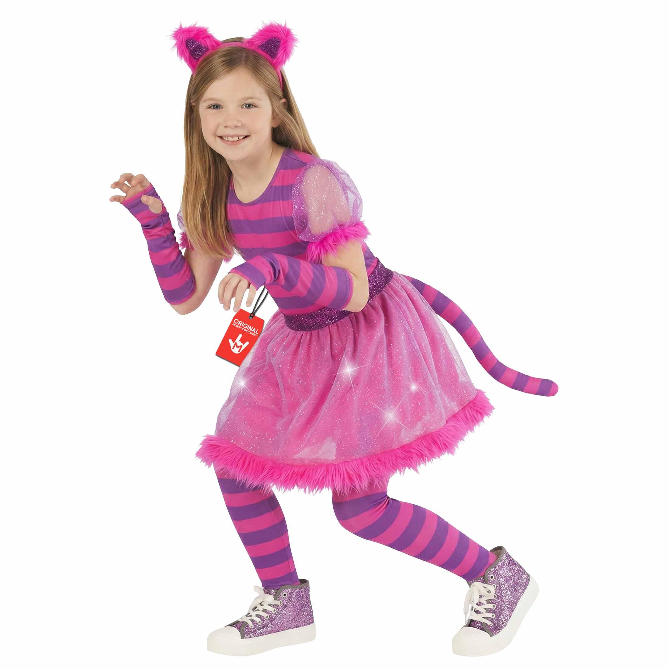 Morph Striped Cat Costume, Kids Cat Costume, Girls Cats Costumes, Striped Cats Costumes, World Book Day Costumes for Kids, 7-9 Years