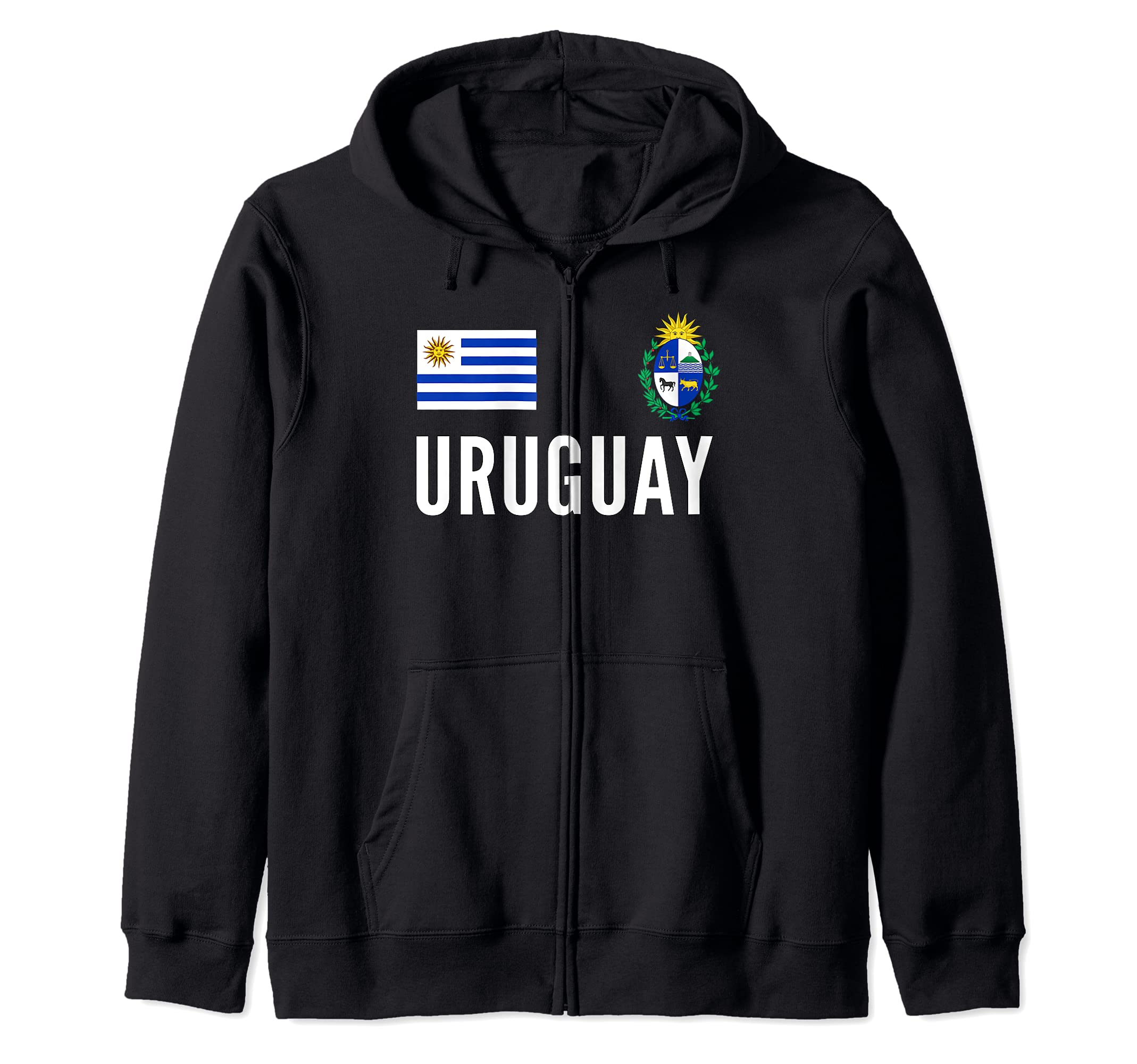 Uruguay Soccer Jersey Football Fan Support Zip Hoodie