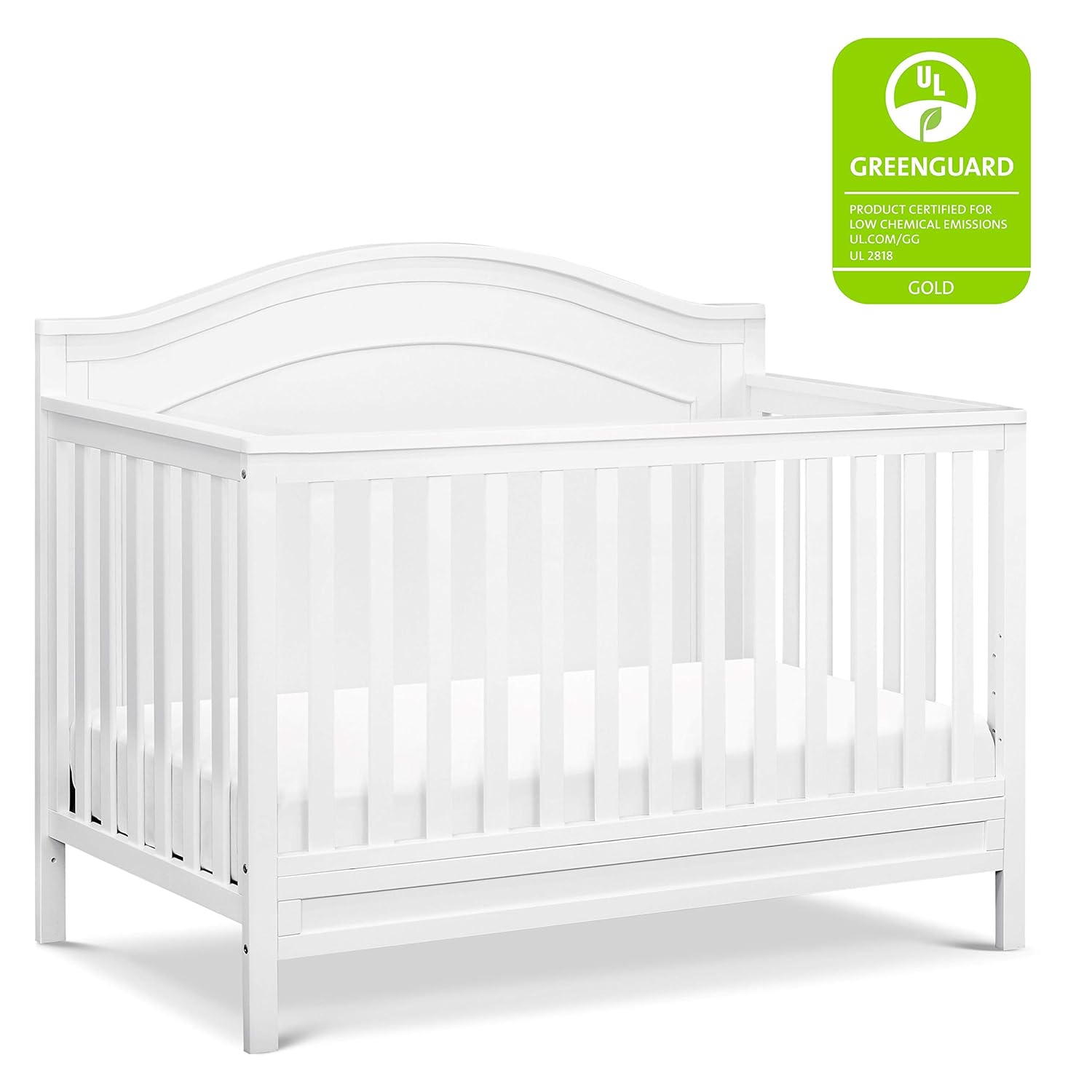 DaVinci Charlie 4-in-1 Convertible Crib in White, Greenguard Gold Certified : Baby