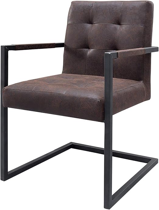 Dunord Design Esszimmerstuhl Sutton Vintage Braun Leder Freischwinger Stuhl Lederstuhl Hochwertig Esszimmer Amazon De Kuche Haushalt