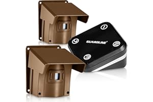 Guardline 500 Foot Range Wireless Driveway Alarm [2 Motion Detector Alarm Sensors & 1 Receiver] Weatherproof Outdoor Security Alert System for Home & Property