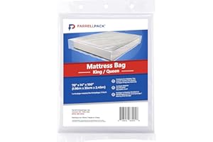 KING/QUEEN Mattress Bags for Moving & Storage | Large Clear Breathable Plastic Mattress Cover | 78" X 10" X 96" | Durable Pol