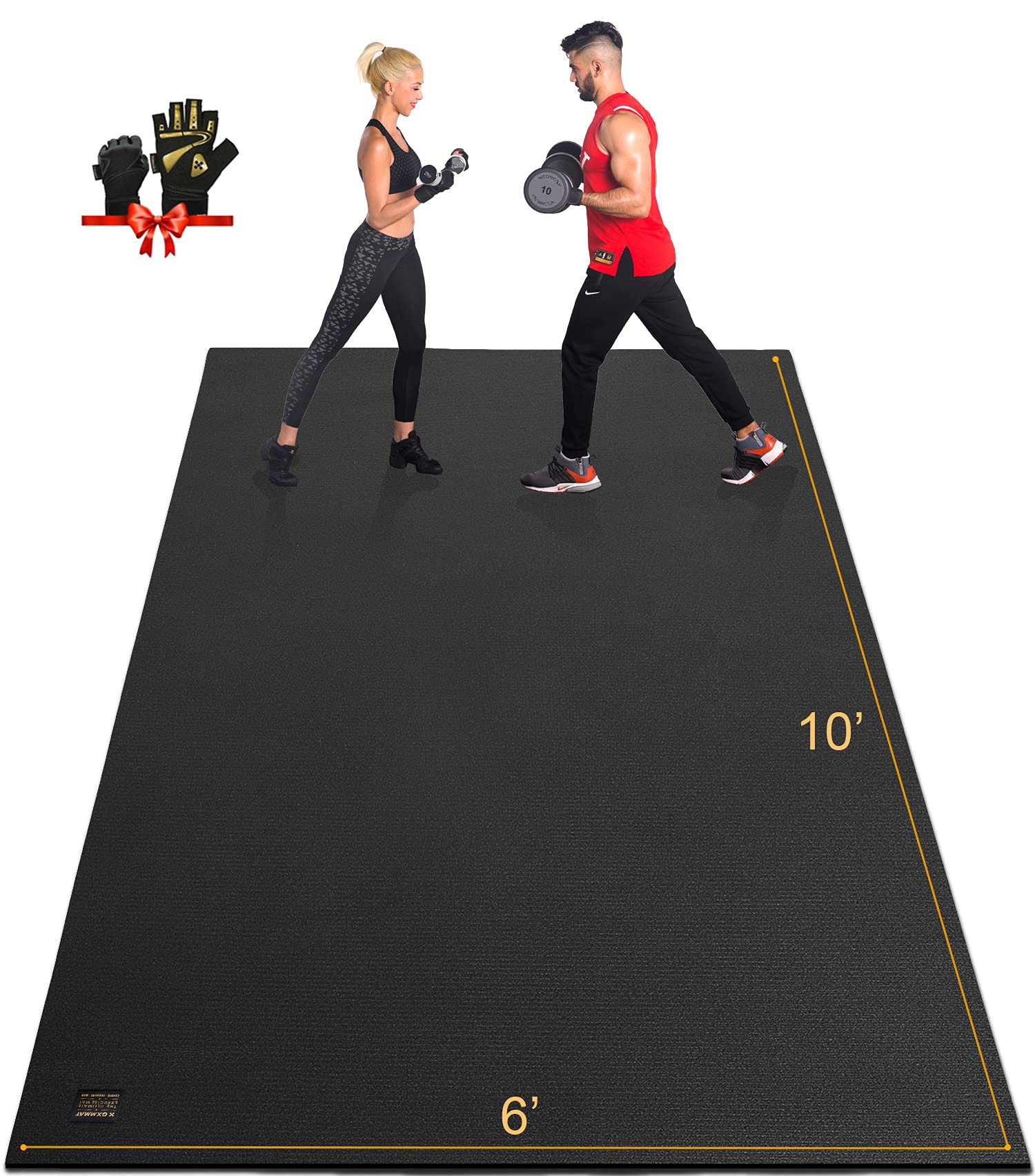 GXMMAT Extra Large Exercise Mat 16'x6'/12'x6'/10'x6'/8'x6'(7mm), Extra Wide Workout Mats for Home Gym Flooring, Non-Slip Thick Durable Cardio Mat for MMA,Plyo,Jump Rope,Weights,Fitness,Shoe-Friendly