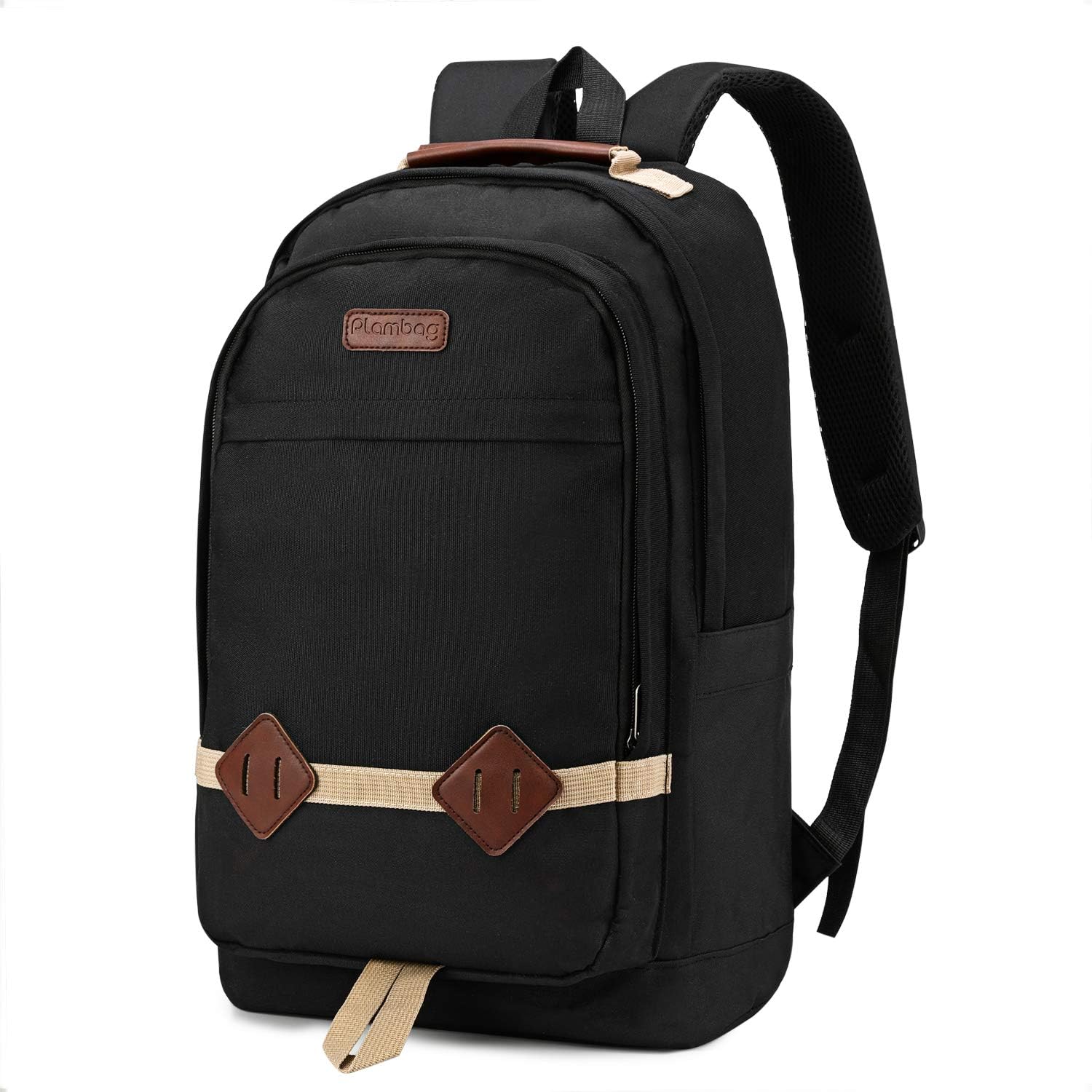 Plambag Laptop School Backpack College Bag Water-resistant Travel Daypack Black