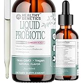 Liquid Probiotics for Women Men & Kids | Prebiotic +Ginger + Probiotics for Digestive Health | Acidophilus Probiotic | Dairy Free | Vegan | Non-GMO | Gluten Free | 30 Servings