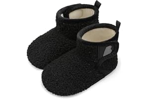 BARERUN Toddler Slippers Girls Boys House Shoes Baby Winter Booties Plush Cozy Kids House Slipper Warm Lightweight Infant Walking Shoes Socks