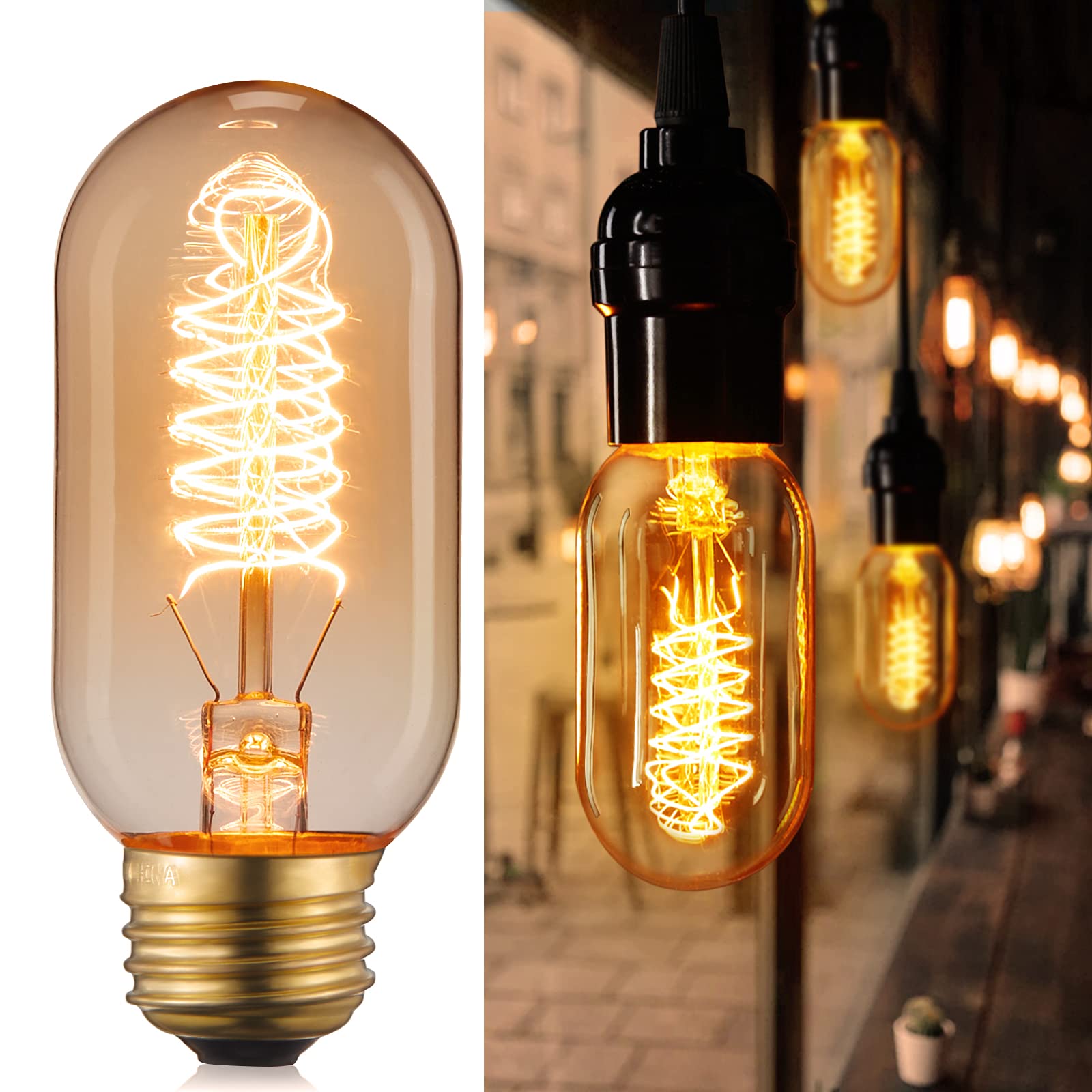 Brightown LED Edison Light Bulbs,6Pcs Vintage 6 Watt,Equivalent 6W Incandescent Light Bulbs,E26 Base Non Dimmable Decorative Antique Filament Light Bulbs with 80+ CRI,Warm White 2700K