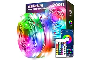 dalattin Led Lights for Bedroom 200ft, Smart Led Strip Lights with App Control Remote, RGB LED Light Strips, 24V Led Strip Lights for Room Decoration Party, Festival Decor(2 Rolls of 100ft)