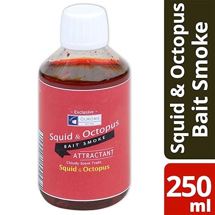 OURONS 250ml Tintenfisch und Oktopus Bait Smoke rotes Fischköder-Lockmittel, hinterlässt Duftspuren