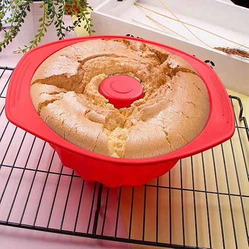 Webake Silicone Fluted Tube Pan Non-stick Kugelhopf Cake inch