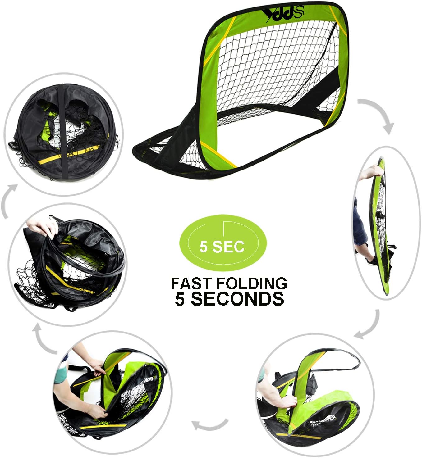 Soccer Goals Easy Pop Up Soccer Goal Nets for Kids and Adults Backyard Training and Practice with Carry Case and a Mesh Bag for Soccer Ball Storage (Not Included Soccer Ball), 2 Pack, 4Ft x 3Ft : Sports & Outdoors