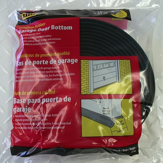 Amazon.com : M-D Building Products 3749 Garage Door Bottom Rubber, 16 Feet, Black : Sports & Outdoors