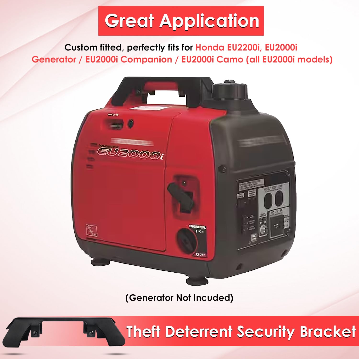 Yoursme Generator Theft Deterrent Security Bracket for Honda EU2200i, EU2000i, EU2000i Companion, EU2000i Camo Heavy-Duty Protection Bracket with Tamper-Proof Bolts, Replace for 63230-Z07-010AH