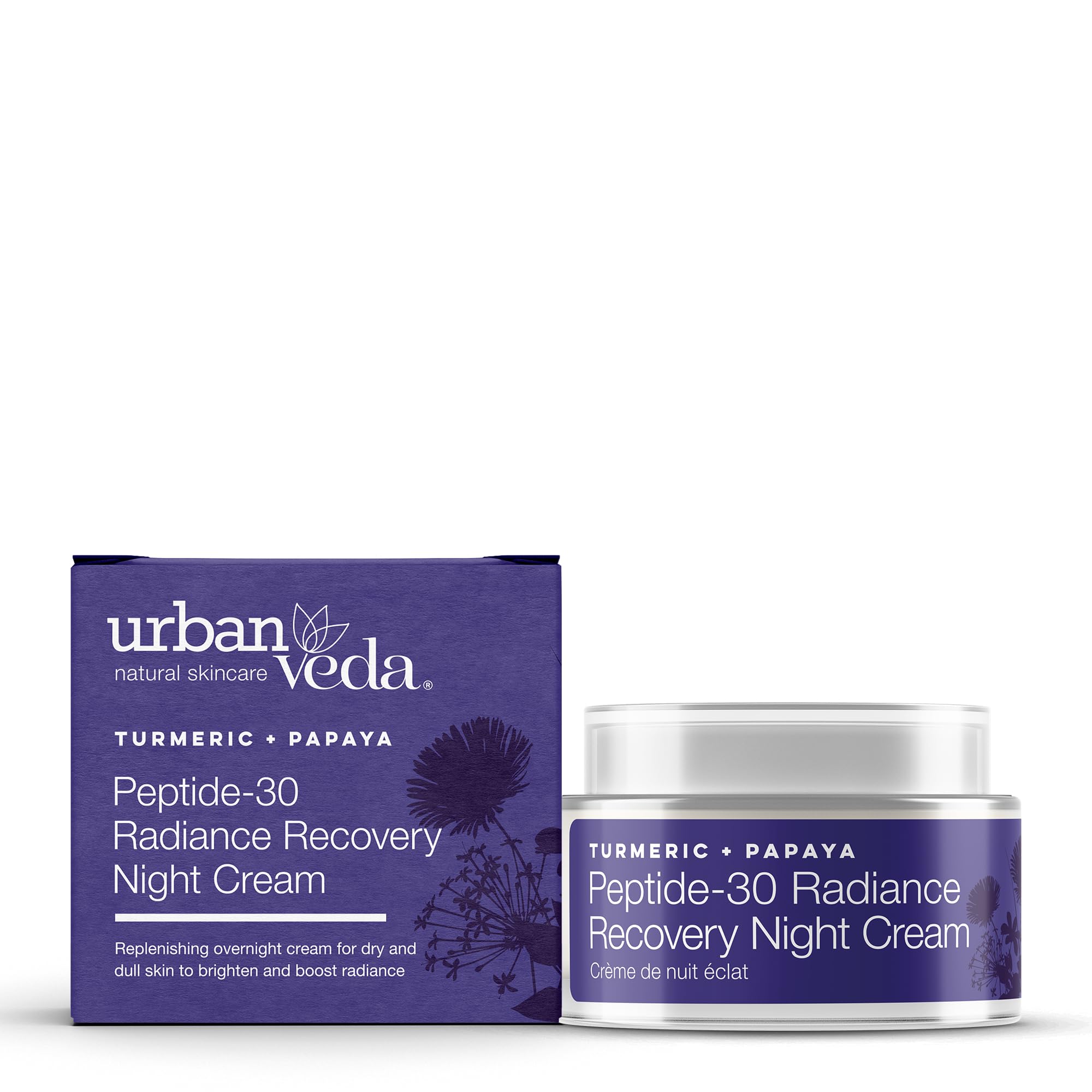 Urban Veda Peptide-30 Radiance Night Cream| For Dry, Dull and Dehydrated Skin | Peptide and Turmerone | Night Moisturiser |Anti Aging Face Cream | Collagen Face Cream | Vitamin C Glow | 50 ml