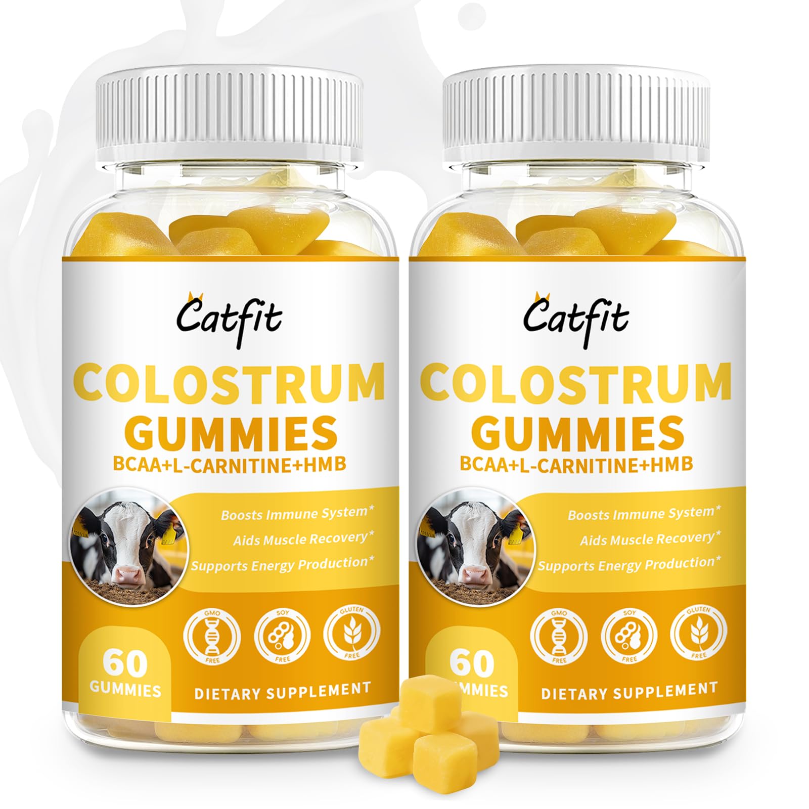 Photo 1 of ***BB 11/2026***Sugar-Free Bovine Colostrum Supplement Gummies,Grass-Fed Colostrum for Women &Men, Gut Health, Immunity, Cognitive, Orange Flavor 120 Gummies with 40% IgG