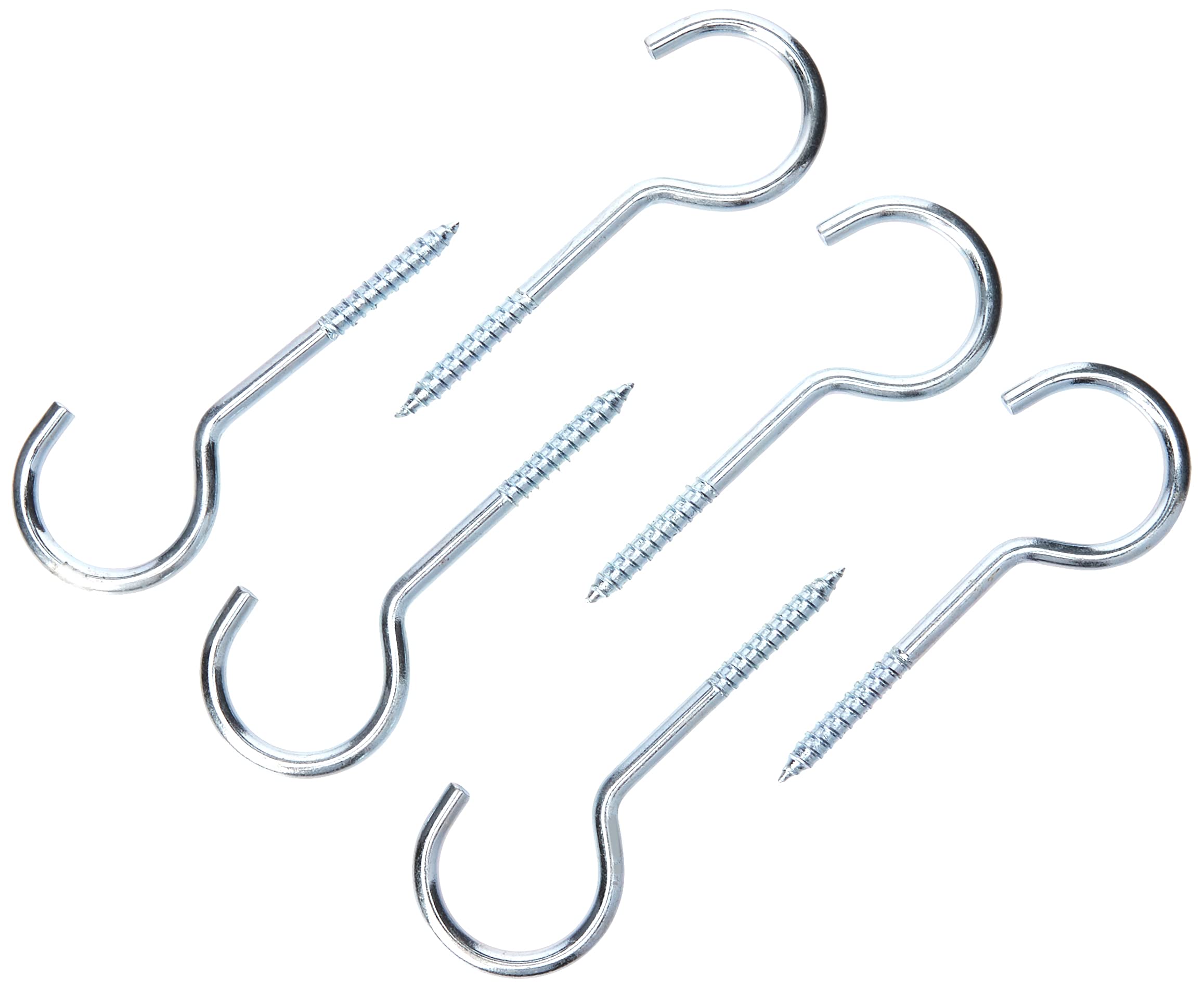 Merriway® BH00110 (6 Pcs) Zinc Plated Screw-In Ceiling Hook Steel, 100mm (4 inch) - Pack of 6 Pieces
