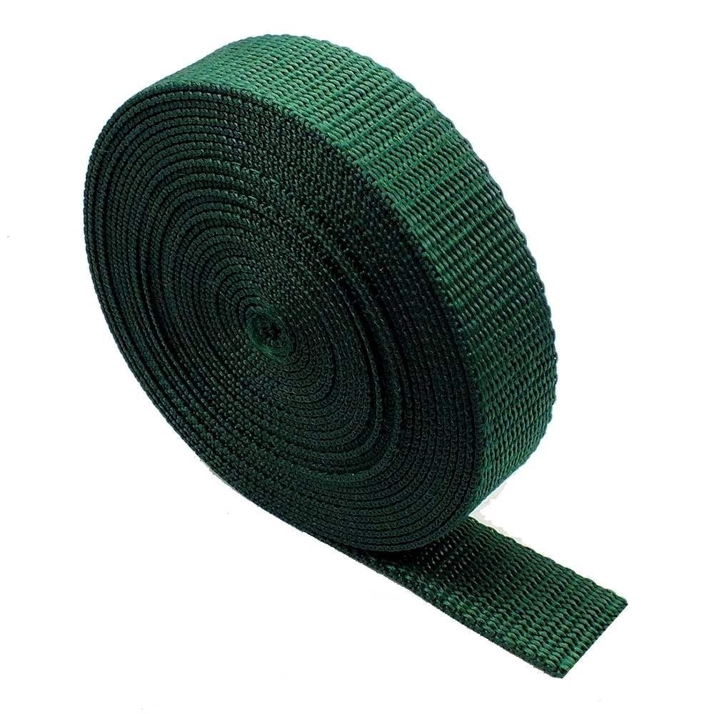 Heavy Duty Webbing Strap Tape - 5 metres - Rucksack/Backpacks, Luggage/Cargo Strapping, Belts (Bottle Green, 25mm)