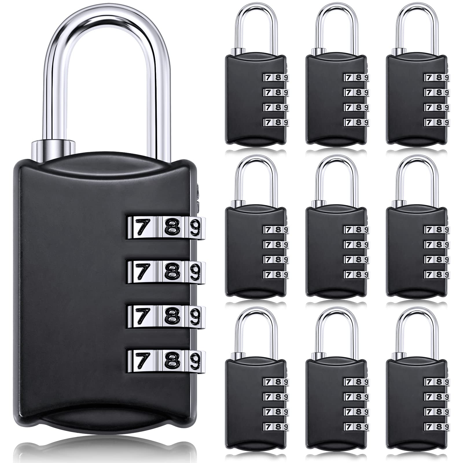 Photo 1 of Moxweyeni 10 Pcs 4 Digit Combination Lock Small Combo Luggage Number Locks Outdoor Waterproof Padlock for Traveling Toolbox Gym Door Locker Suitcases Employee Hasp Storage