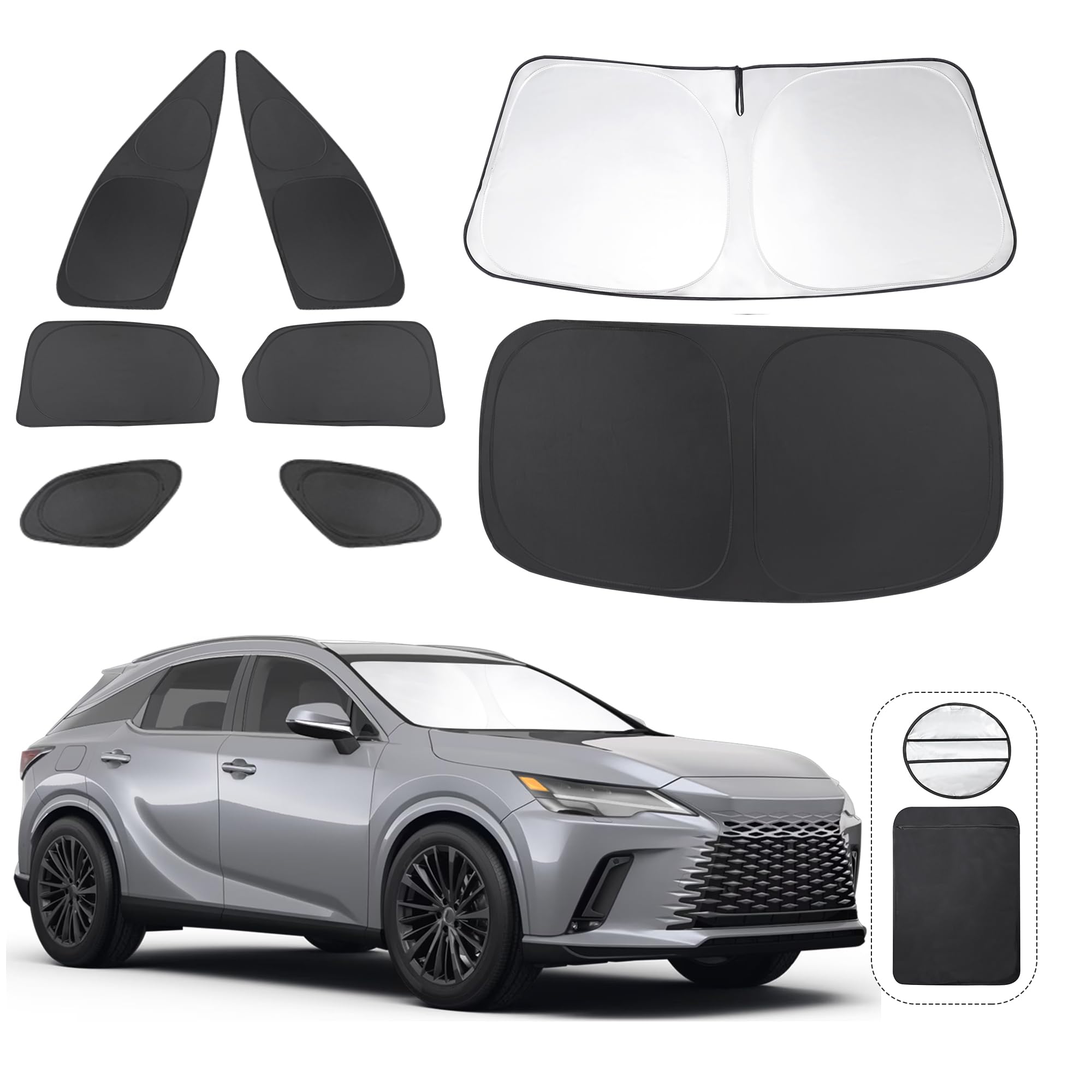 Photo 1 of TINGLU Window Shades for Lexus RX 2023 2024 2025 Accessories Car Side Full Windows Rear Triangular Windshield Sun Shade Sun UV Rays & Privacy Protection for Camping,Napping,and Relaxing 8PCS