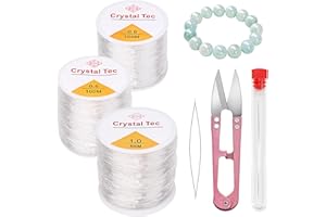 3 Rolls Elastic Bracelet String Cord for Bracelet Making, 0.6mm, 0.8mm, 1mm Elastic String for Bracelets Crystal Clear Stretc