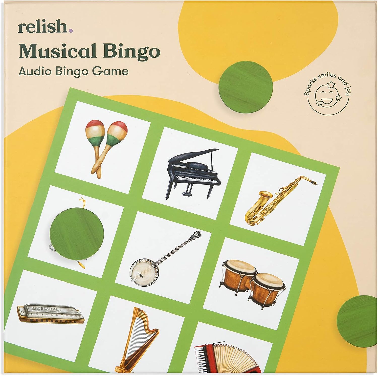 Relish Musical Bingo Game - Alzheimer’s Toys & Dementia Activities, Games & Products for Elderly/Seniors, Multicolor, 26cm x 27cm x 5cm
