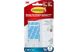 Command 821079049512 Bath Water Resistant Refill, 2-Medium and 4-Large Strips (BATH22-ES-E), 1 Pack, Blue