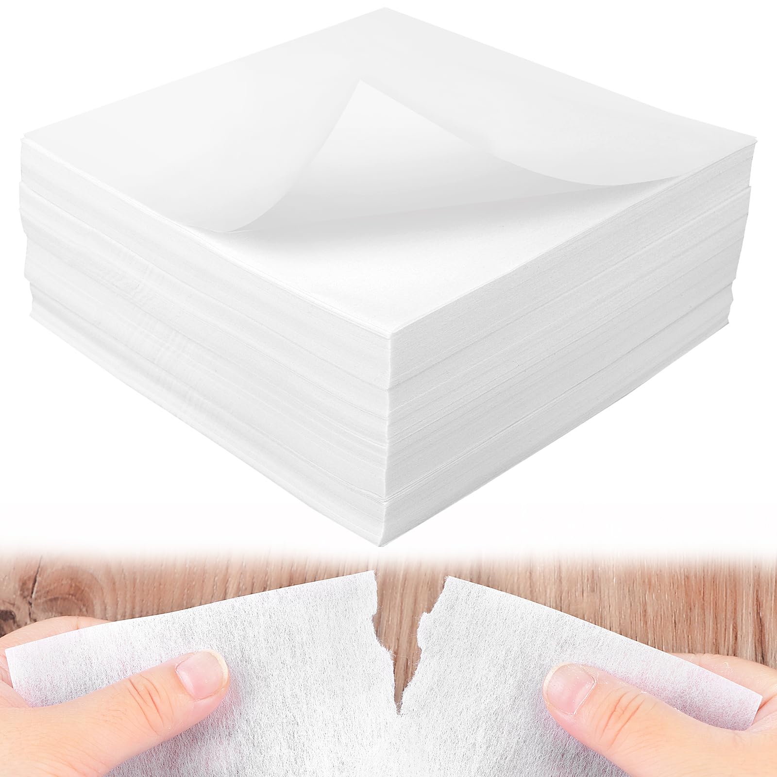 Photo 1 of 400 Pcs Tear Away Embroidery Stabilizer 8x8 Inch Embroidery Backing 2.5 oz Tearaway Stabilizers for Embroidery Fit 4x4 Hoops Fabric Embroidery Precut Sheets for Machine Embroidery and Hand Sewing