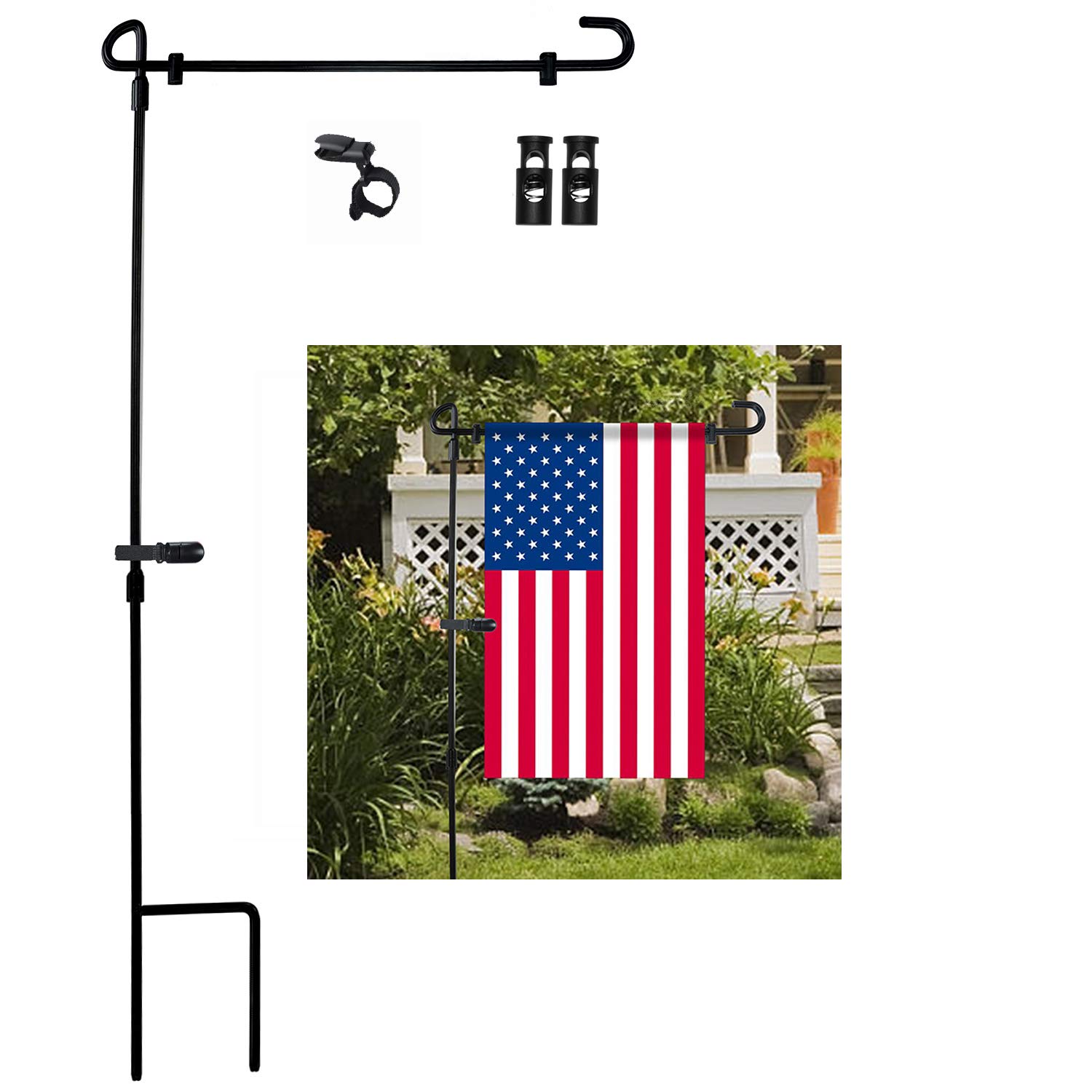 Garden Flag Stand, Premium Garden Flag Pole Holder Metal PowderCoated