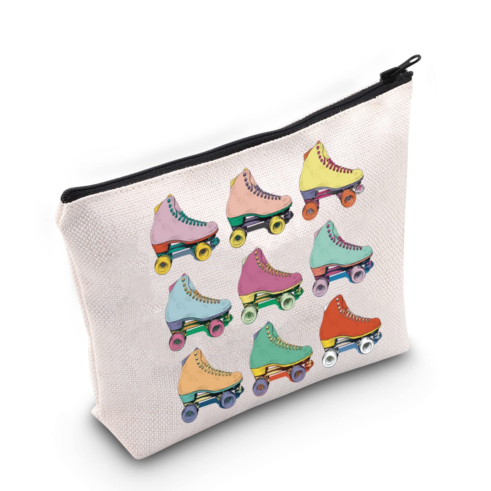 WZMPA Roller Skater Cosmetic Makeup Bag Roller Skating Lover Gifts Roller Girl Gift Roller Skate Sport Zipper Pouch Bag For Women Girls, Roller Skater, Fit