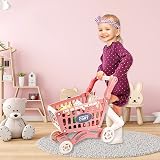 deAO Kids Shopping Cart Trolley 65 PCS Playset Red view 6