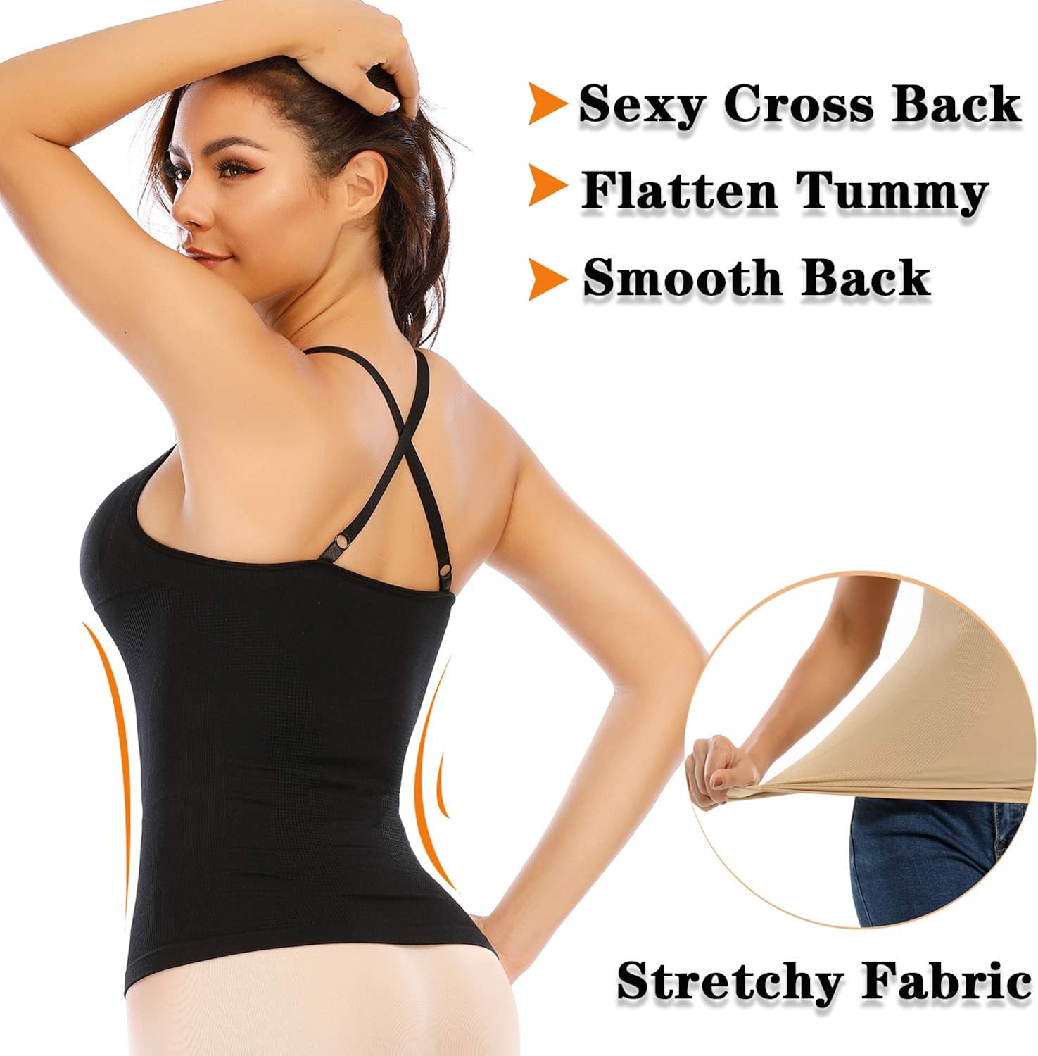 Womens Shapewear Tank Top with Built in Bra Tummy Control Cami Slimming Compression Tanks Body Shaper at  Women’s Clothing store