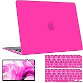 B BELK Compatible with MacBook Air 13 inch Case M1, MacBook Air Case 2021 2020 2019 2018 A2337 A2179 A1932 Touch ID, Plastic Laptop Hard Shell + 2 Keyboard Covers + Screen Protector, Bright Rose