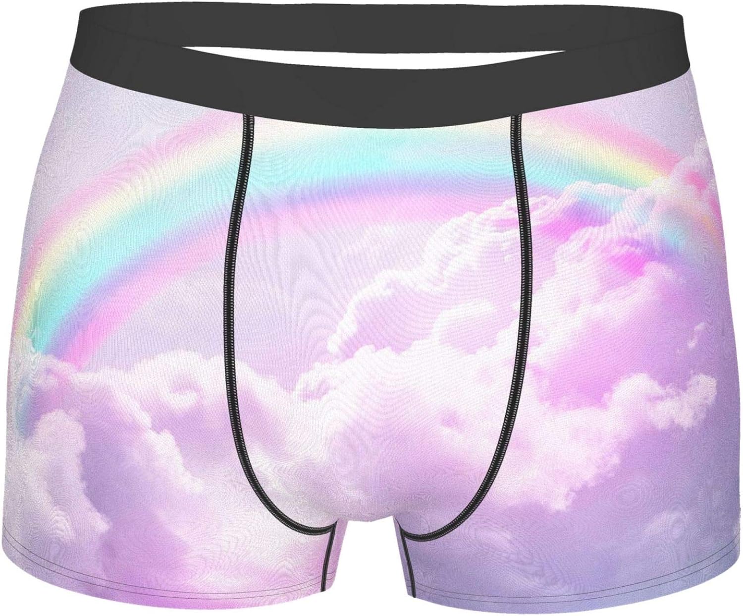 Rainbow Abstraction Men's Boxer Briefs Soft Fashion Underwear Covered Waistband Short Leg