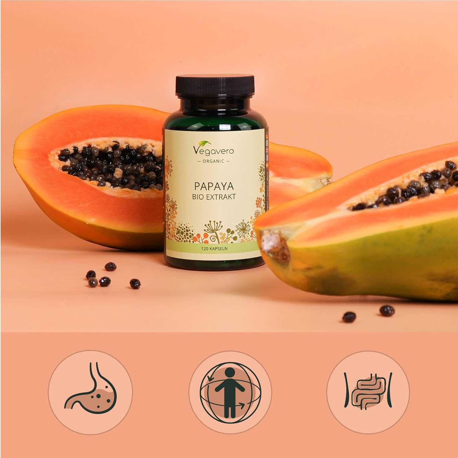Vegavero Organic Papaya Extract, 120 count (Pack of 1) - Image 5