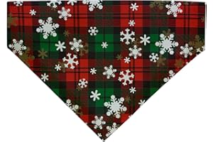 THISWEAR Christmas Dog Collar Accessories Snowflake Dog Bandana Flannel Snowflakes Pet Collar Scarf for Smaller Dogs