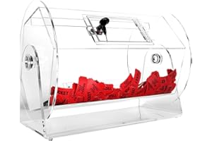 GSE Games & Sports Expert Acrylic Raffle Drum, Professional Raffle Ticket Spinning Cage for Tickets, Balls, Holds 2,000 Tickets (Small, Medium, Large Available)