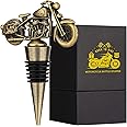 LKKCHER Motorcycle Wine Bottle Stopper, Cute Wine Gifts for Men Women, Father Gifts Christmas Birthday Gifts for Biker Men Dad, Wine Saver, Wine Accessories, Vintage Bronze
